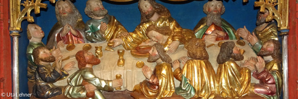 Abendmahlsdarstellung aus dem Altar der St. Georgskirche, Oberampfrach