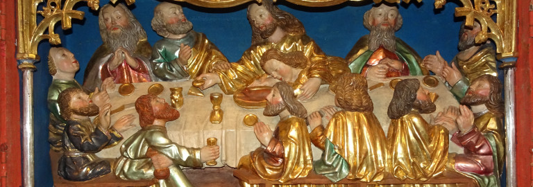 Abendmahlsdarstellung aus dem Altar der St. Georgskirche, Oberampfrach
