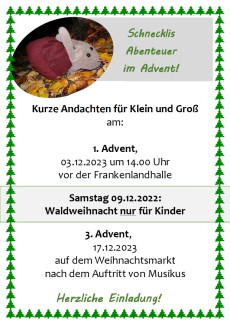 Schnecklis Abenteuer im Advent: Andachten für Groß und Klein.