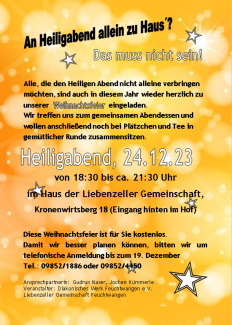 Weihnachten allein zu haus - muss nicht sein