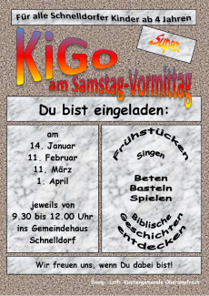 Einladung zum KiGo am Samstagvormittag