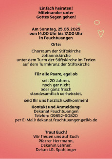 Einfach Heiraten in Feuchtwangen 