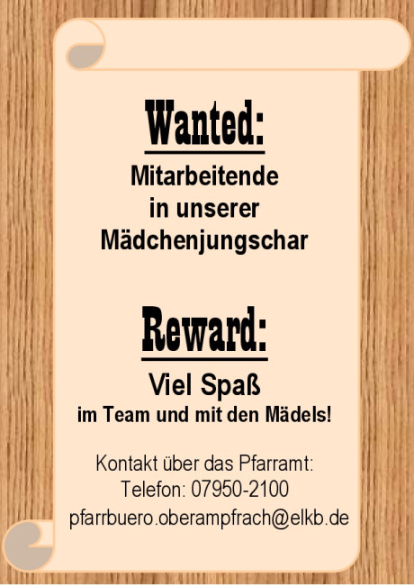 Dringend gesucht: Mitarbeitende in der Mädelsjungschar
